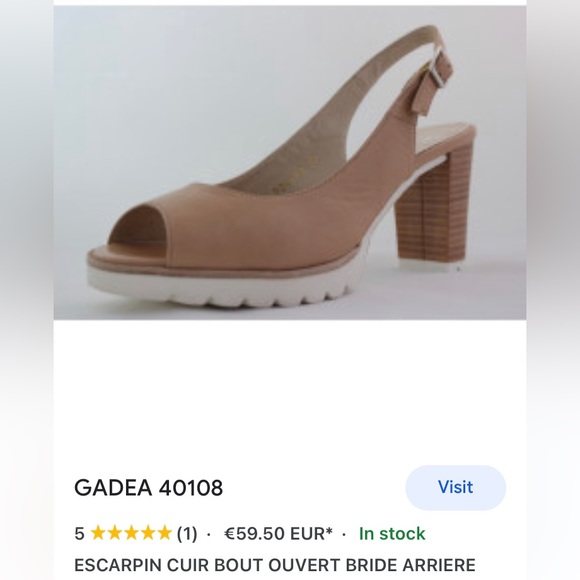 Gadea sling back, wood stack block heels, open toe shoes - Picture 8 of 16